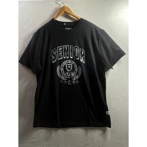 Jostens Adult XL Black 2025 Senior Graphic Short Sleeve Crew Neck T-Shirt